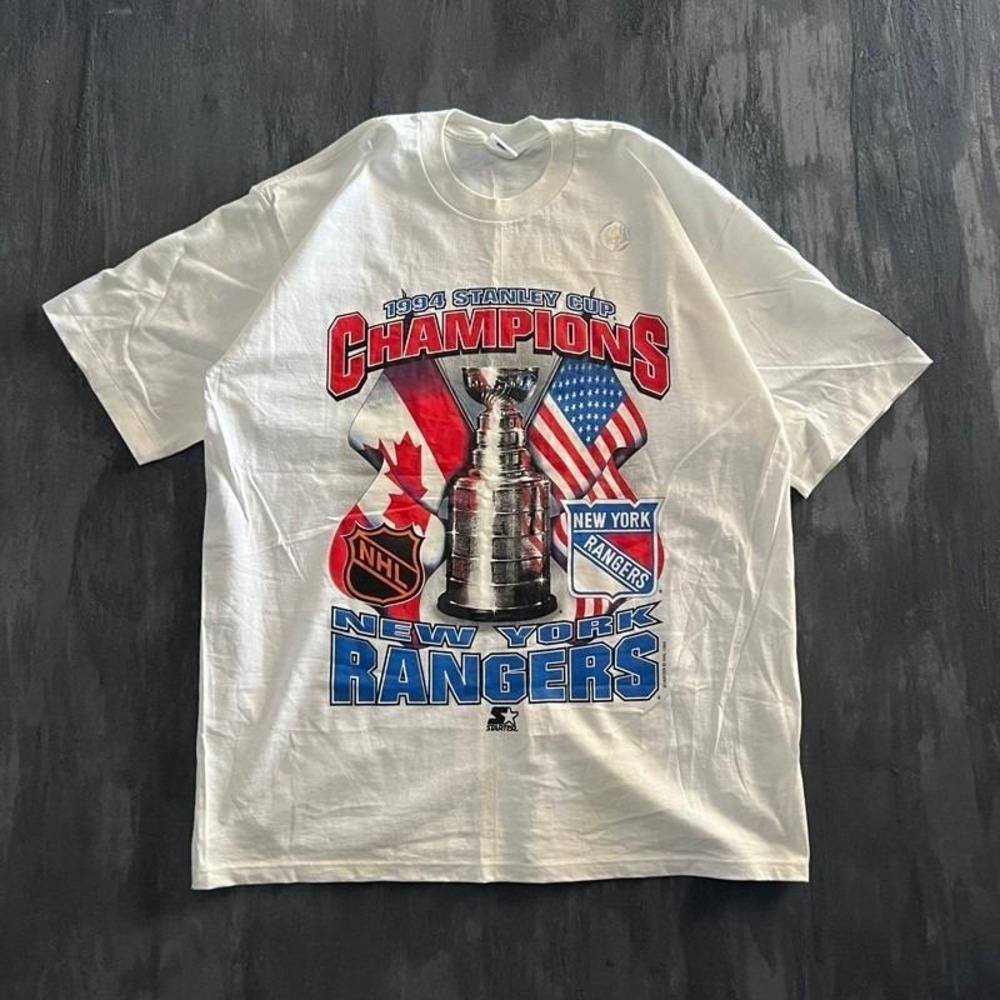 Vintage New York Rangers Shirt Men's Large White 1990s NHL Starter Deadstock